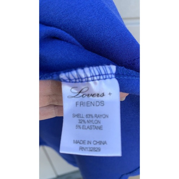 Lovers + Friends Sz Med Mi Amor Mini Fit And Flare Skater Dress Royal Blue Knit - Picture 10 of 11